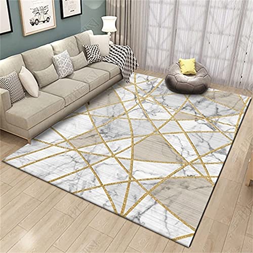 Tapis de sol salon moderne doré lavable et isolant pour décoration intérieure