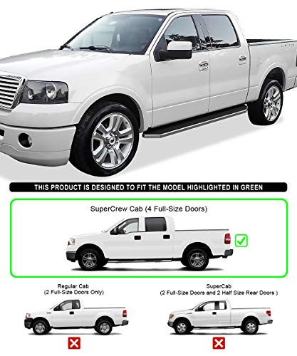 Estribos APS Pulidos para Ford F150 2004-2008 SuperCrew 6in Acero miniatura 2