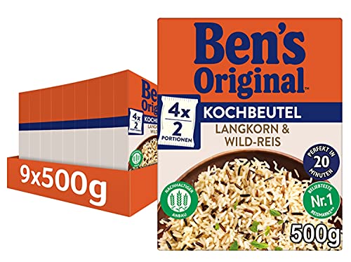 BEN'S ORIGINAL™ Langkorn-Reis + Wild-Reis im Kochbeutel 9x500g