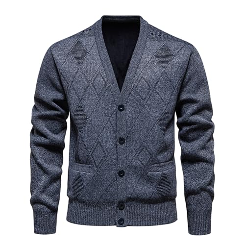 Men's Cardigan Sweaters Button Up Cable Knit V Neck Sweater