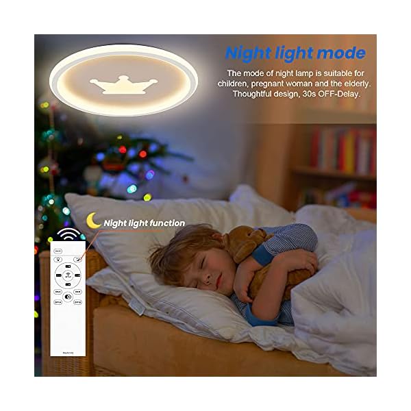 Led Deckenleuchte Φ40cm, Infankey Deckenlampe mit Fernbedienung, 32W 3200LM 3000-6000K, Led Lampen Deckenlampen für… – Bild 6