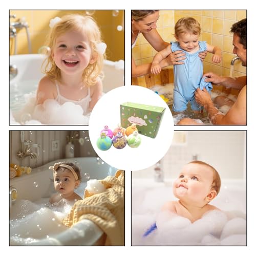 Billes de douche effervescentes animaux, cadeau de bain enfant 6 pcs