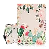 Cute iPad 9.7 Case, Flower iPad Air Case, Pink Folio Stand Case for iPad 9.7 Inch with Auto Sleep/Wake Function, Protective Smart Case Cover for iPad 6th/5th Gen 2018 2017, Rose