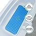 SlipX Solutions Power Grip Extra Long Bath Tub & Shower Mat 39x16, Wet Floor Non-Slip for Elderly & Kids Bathroom, 30% Longer Bathtub Mats, Over 200 Suction Cups, Drain Holes (1, Blue)