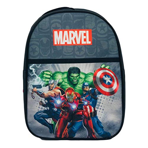 Marvel Mochila Avengers Oficial Ironman Hulk para Niños Escuela 1133: Nero