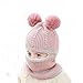 Produktbild auvstar Baby Jungen Mädchen Wintermütze,Strickmütze,Niedlich Kinder Winter Warm Woll Haube Kapuze Schal Beanie Mützen Hüte,Winter Säuglings Kinder Accessoires,Geben Ihrem Kind (Pink)