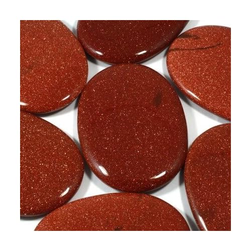 CrystalAge Red Goldstone Palm Stone ~70x50mm