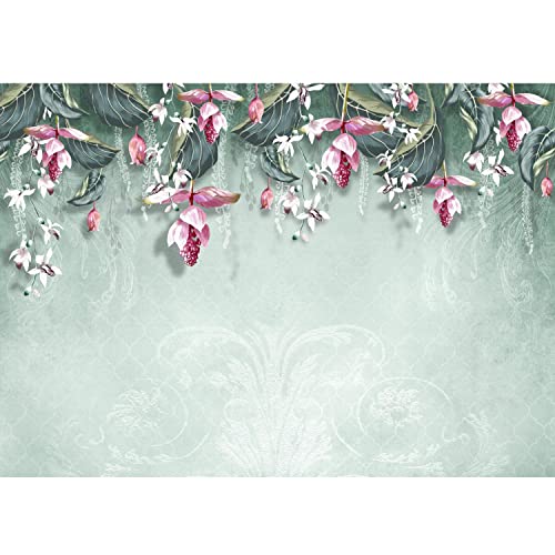 Runa Art Papel tapiz fotográfico 396 x 280 cm Flores Abstracto | Lana Decoración De Pared Sala Cuarto | Made in Germany | Verde 9566012b