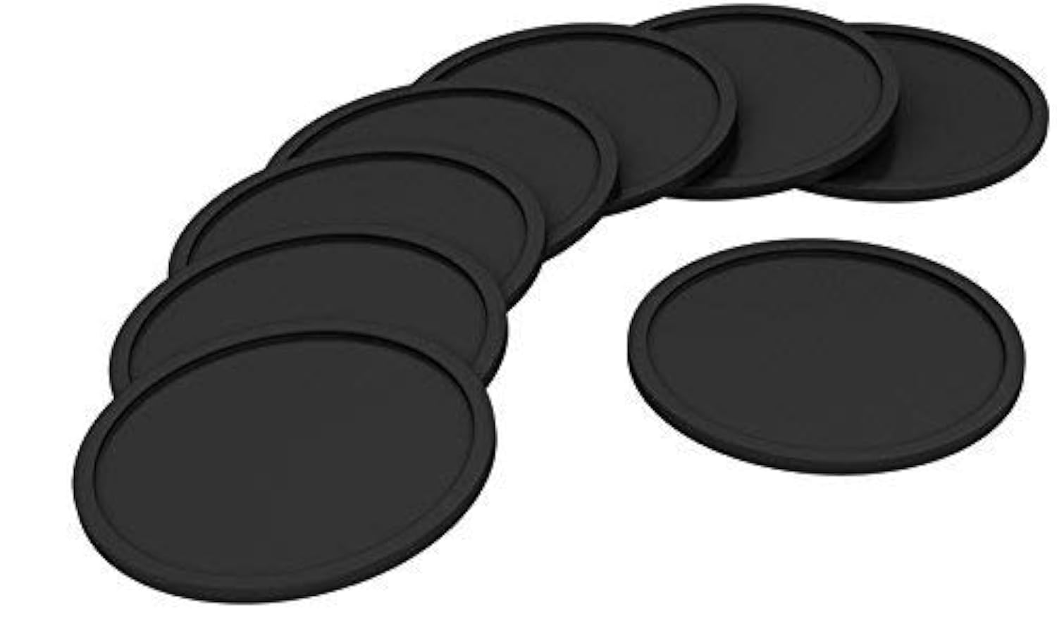 8 Sottobicchieri In Silicone Nero Antiscivolo – Facili Da Pulire, Proteggono Mobili Da Macchie E Condensa - 4