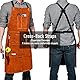 Schweißerschürze aus Leder – Hitzebeständige & Flammhemmende Schwere Arbeitsschürze mit 6 Taschen, Extra Groß & Langer Riemen, Einstellbare Schutzkleidung von M bis XXXL