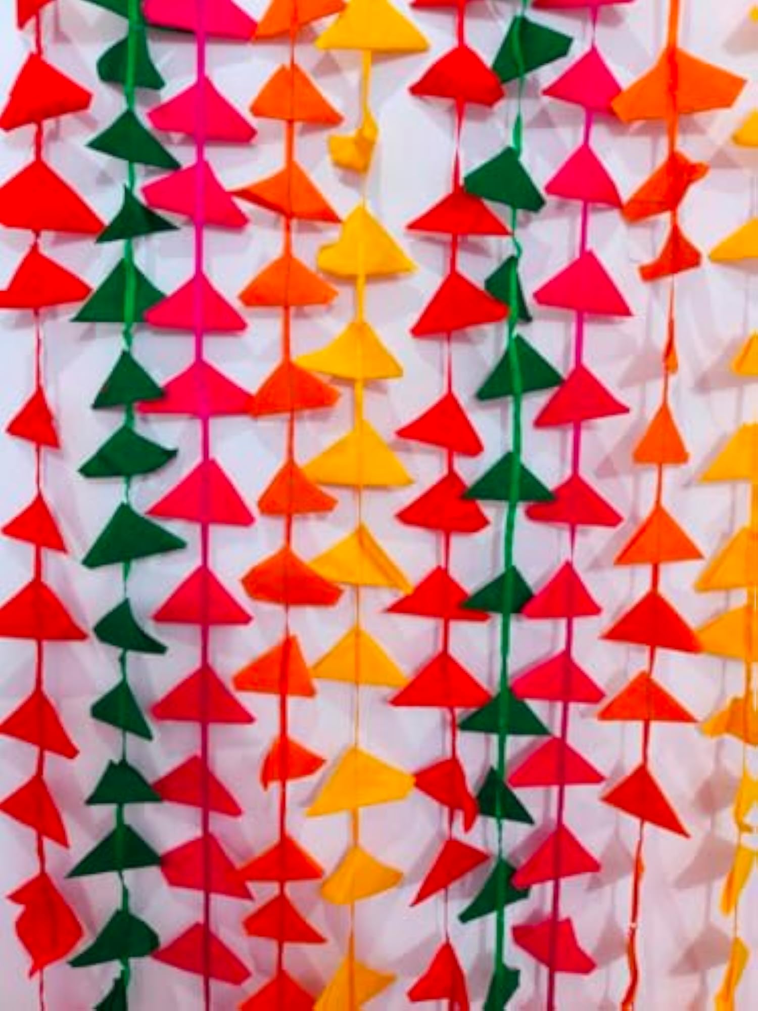 Decorative Multicolour Triangle Felt Garlands, Pack of 10