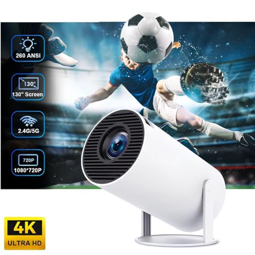 Mini Projetor Portátil 5G Wi-Fi 6 Bluetooth 5.0 Android 11 4K 1080P Full HD 8000 Lumens LED Auto Cor