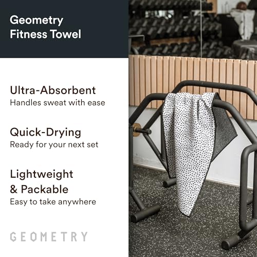 GEOMETRY Gym Towels for Working Out - Compact & Quick Dry, Super Absorbent Double-Sided Microfiber Sweat Towel – Premium Microfiber for Gym - Freckles, 16" x 30", 1 Piece — view 2
