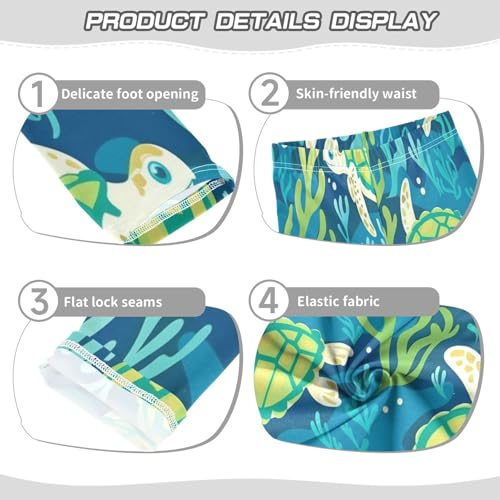 Toddler Girls Leggings Printed Yoga Pants Leggings Green Grey Turtles for Kids3