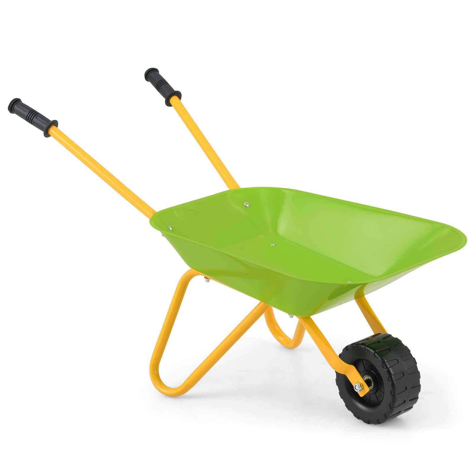 Costzon Kids Wheelbarrow, Metal Construction Toys Kart, Child