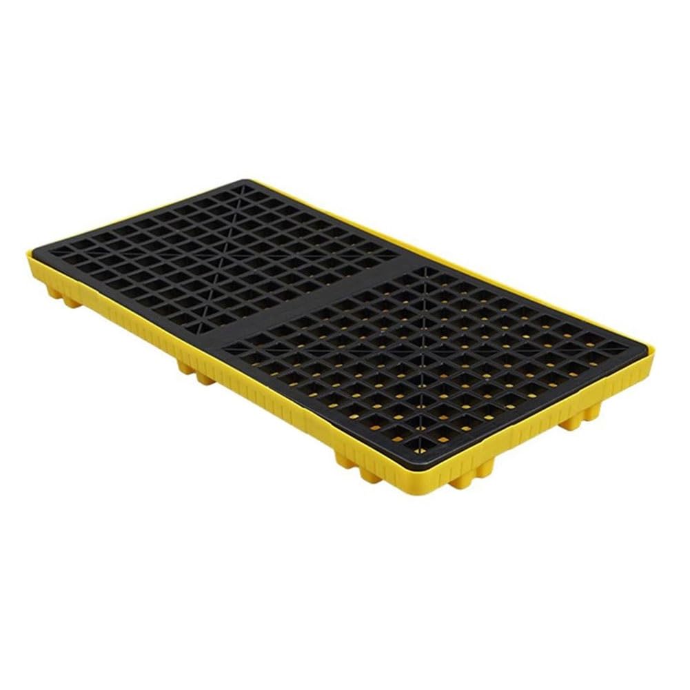 JKJZSALJ Spill Containment Pallet,Industrial Plastic Pallets With Modular Spill Platforms For Leak Proof Containment Of Oil Drums In Laboratory,Yellow,120 * 60 * 10cm