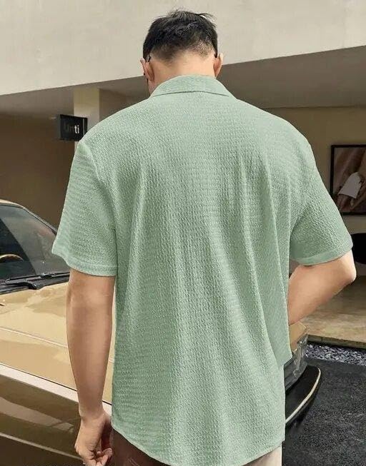 Image of NIRZA Enterprise 1 Men Shirts Set Short Sleeve Solid Design Comfortable Casual Formal Daily Outfit