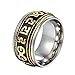 Blisfille Joyería Anillos Mujer Bisuteria Baratos Anillo Acero INOX Anillo de Palabras de Mantra Rotativas Anillos Hombre Plata Oro Negro Talla 27
