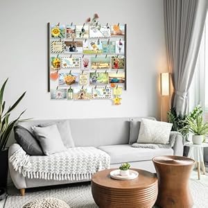 Love-KANKEI Wood Picture Photo Frame for Wall Decor 26×29 inch with 30 Clips and Adjustable Twines Collage Artworks Prints Multi Pictures Organizer and Hanging Display Frames Gift Weathered Grey Love KANKEI Wood Picture Photo Frame for Wall Decor 2629 inch with 30 Clips and Adjustable Twines Collage Artworks Prints Multi Pictures Organizer and Hanging Display Frames Gift Weathered Grey