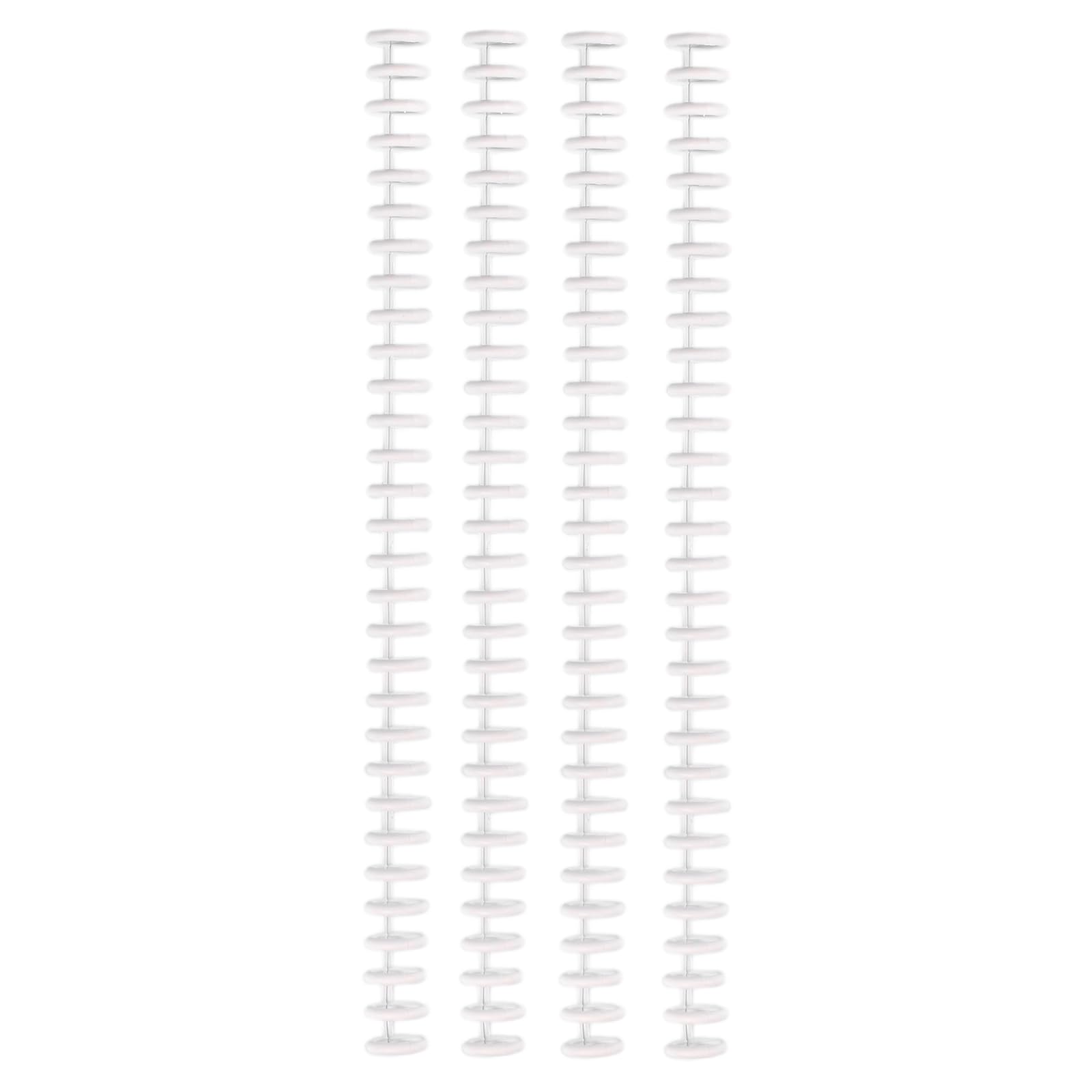 Vaessen Creative Click Binding Combs 12 mm White - 4 Spines for The Bind Easy Binding Machine - for Bookbinding Notebooks, Documents, Planners and Journals - Reusable