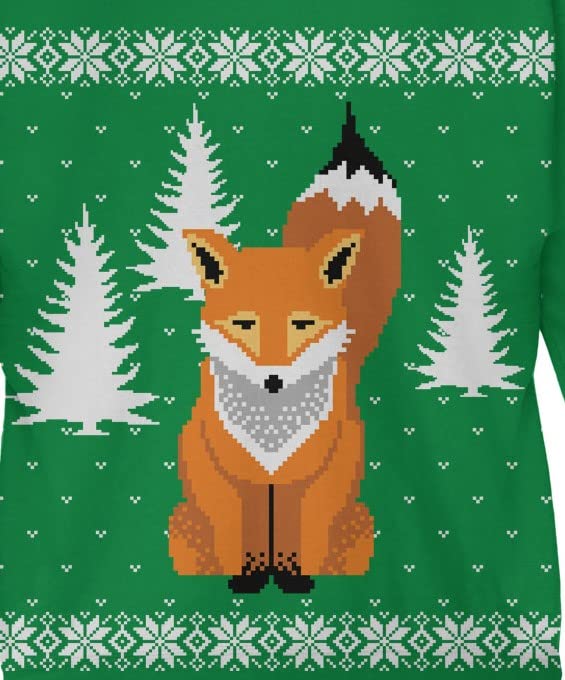 Big Fox Ugly Christmas Sweater Green Youth Sweatshirt4