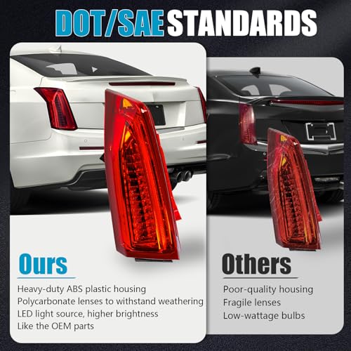 Full LED Tail Light Assembly Fits for Cadillac ATS 2013-2018 LH by YESENTECH - Used condition - Image 6