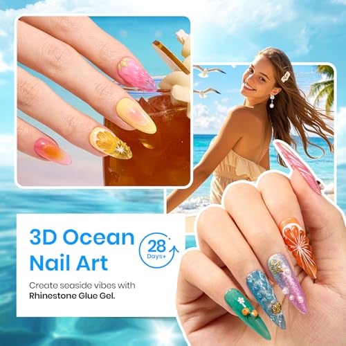 Image of Beetles Gel Nail Polish Kit - Island Holiday 36 Colors Neon Yellow Orange Hot Pink Glitter Gel Polish with Base Top Coat Matte Top Coat, Soak Off UV LED DIY Manicure Gift for Women