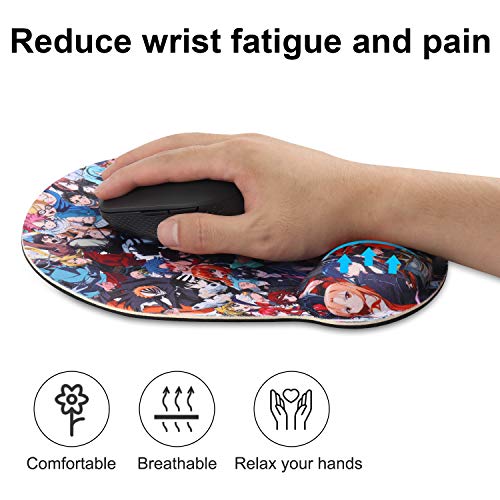 Ruifengsheng Wrist Support Mouse Pad, Ergonomic Memory Foam Mouse Pad Wrist Rest Support Pain Relief Mat With Nonslip Rubber Base For Computer, Laptop（01） #TOP3