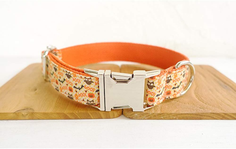 Cuteboom Dog Halloween Collar Charm Small to Large Dog Happy Halloween Pumpkin, Bat, Ghost Collar (L)