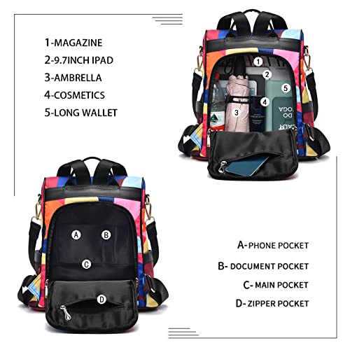 Image of CHERUTY Women Backpack Purse Nylon Anti-theft Fashion Casual Lightweight Travel Shoulder Bag