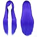 Fouriding 80cm Longue Ligne Droite Perruque Cosplay Multicolore Chaleur Pleines Perruques Resistants