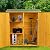 Ball & Cast 64" Fir Wood Outdoor Storage Shed with Lockable Door and Detachable Shelves,Weatherproof Tool Shed w/Pitch Roof,Shelter House for Pool Supplies Lawn Maintenance Equipment,Natural
