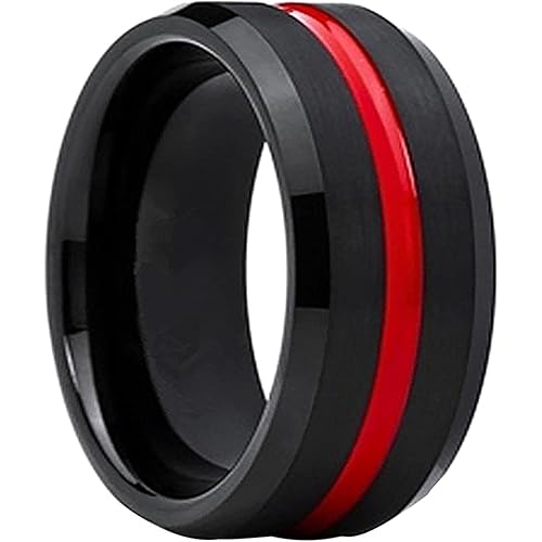 iLH Clearance Rings,Women&Mens Fashion Luxury Inlaid Teak Titanium Rings Engagement Wedding Rings Jewelry Gift by ZYooh (D, 9)