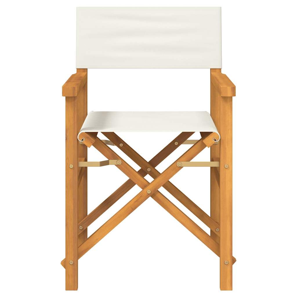 Brokky Sedia da Regista Pieghevole Crema in Legno Massello di Teak|Sedie da Regista Poltrona Pieghevole in Alluminio Sedile Portatile Leggero Poltroncina Mare Spiaggia Camping Campeggio