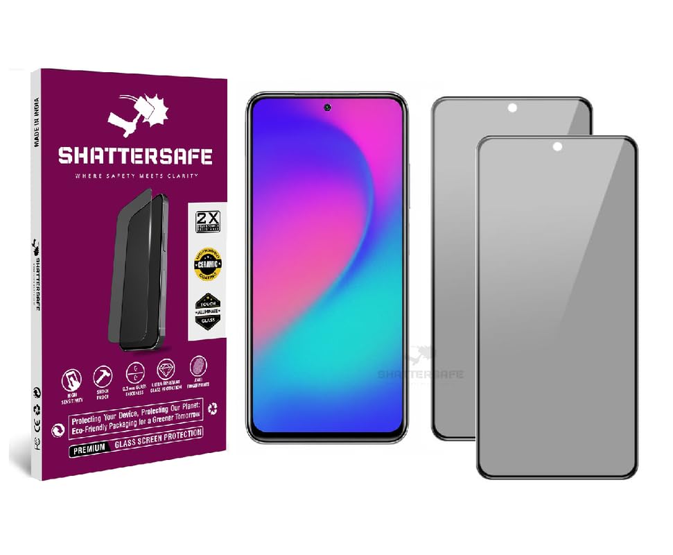 Image of Anti-Spy Privacy Tempered Glass Compatible For Redmi Note 9 Pro /Note 9 Pro Max /Note 10 Pro /Note 10 Pro Max /Note 11 Pro /Note 11 Pro+ [Pack of 2]. Easy Installation Kit.