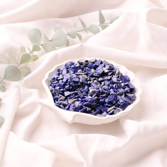 Image of Healing Crystal Chips for Vastu Natural Lapis Lazuli Chips Stone 50 Gm Lapis Lazuli Crystal Stone Chips Dust Raw Rough Stone For Reiki Healing Meditation