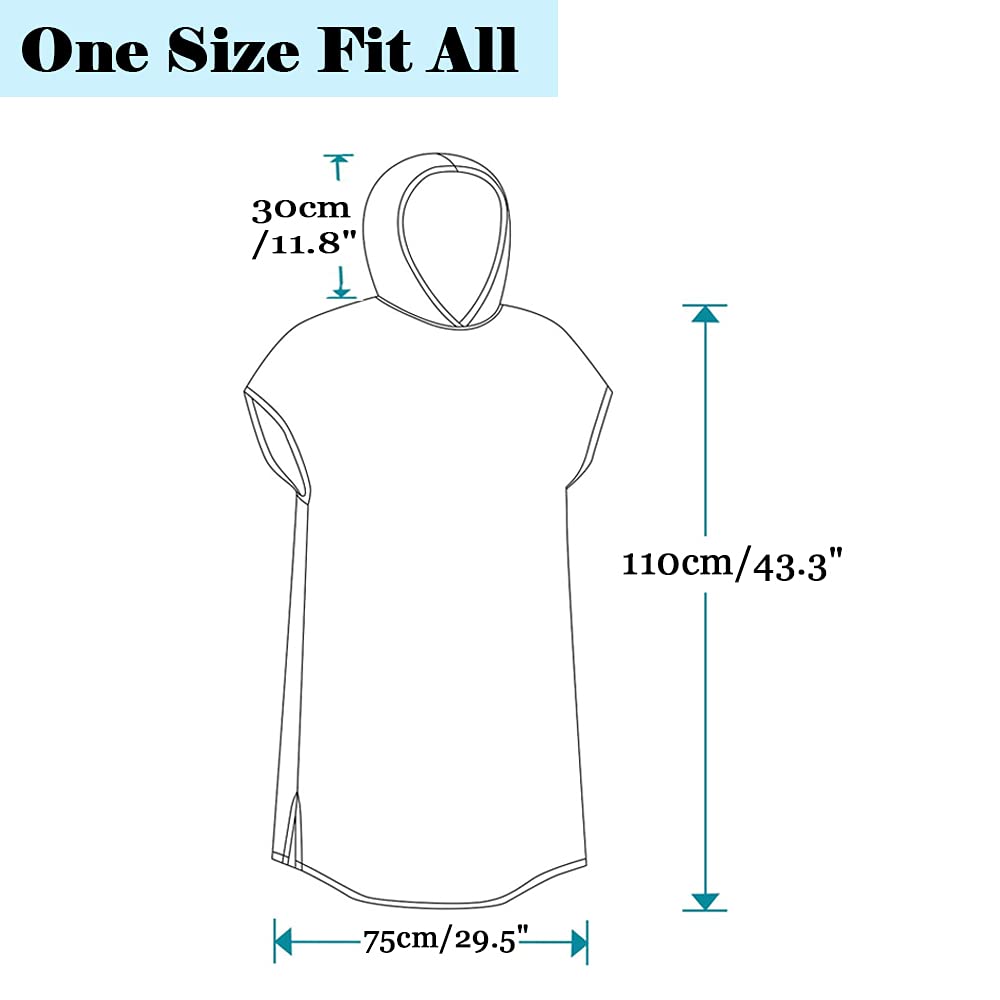 Highdi Surf Poncho con Cappuccio, Delfino Stampa Microfibra Asciugatura Rapida Telo Mare Uomo o Donna Adulto Asciugamano Accappatoio Ideale per Sport Piscina Spiaggia Nuoto (75x110cm,Blu Scuro
