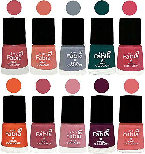 Image of ALL IN ONE (PACK OF 10), Long Lasting Glossy Nail Polish, 6 ml Each, All Vibrant Colours,02010