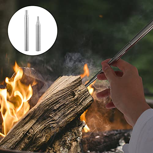 BESPORTBLE Tubo de fogo para amostras ao ar livre, tubo de fogo, aço inoxidável, retrátil com bolsa
