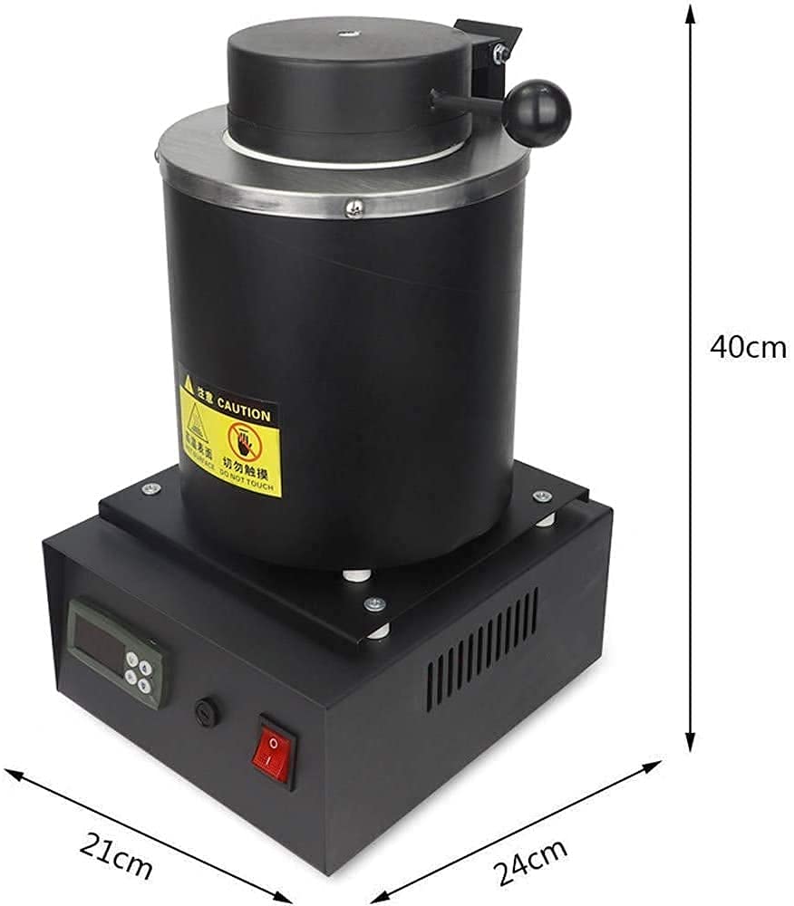 Zestaw pieca do topienia złota, 1150 ℃2102 ℃ Automatyczny cyfrowy piec do topienia z tyglem grafitowym do metalu Złoto Srebro Biżuteria Piec do rafinacji miedzi, 1 KG (3 kg)