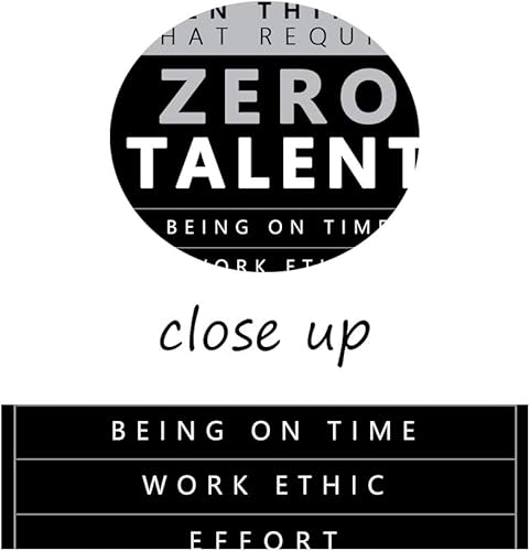 Miniatura 5 de Arte de pared motivacional para oficina, póster de 10 cosas que requieren cero talento, arte de oficina, citas inspiradoras de cero talentos,