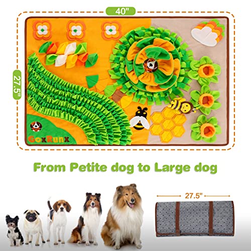 Snuffle Mat for Dogs 40'' X 27'' Large Dog Feeding Mats Pet Sniff Nosework Slower Feeder Interactive Dog Mat for Stress Relief Encourage Natural Foraging (Orange) by GoxRunx - Image 5