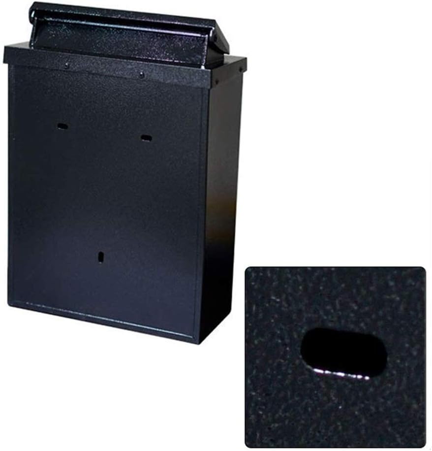 HBJWOV Black Mailbox, Outdoor Rain-Proof Wall Postbox with Lock, Creative Letterbox, Home