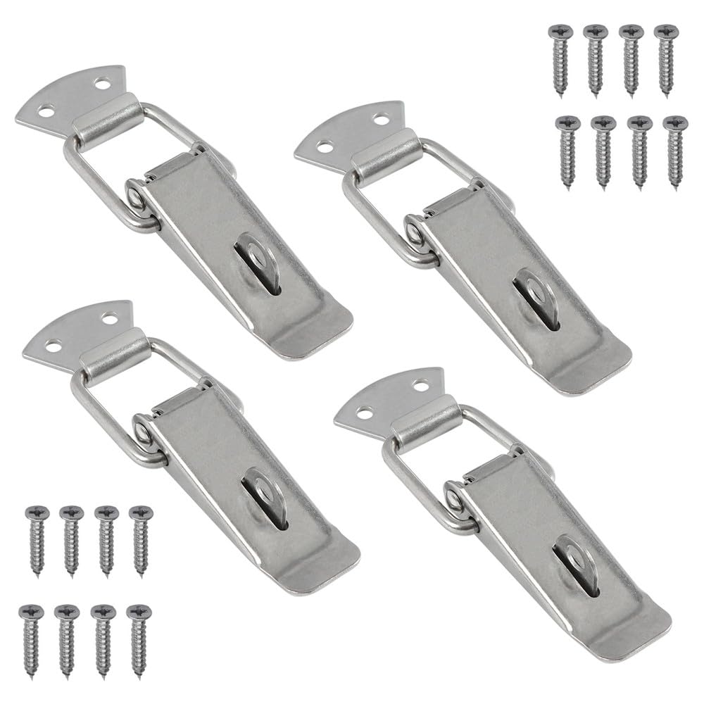 10 Chiusure A Molla In Acciaio Inox Per Cassetti E Armadietti - Con 40 Viti Incluse - 56mm - Foto 4