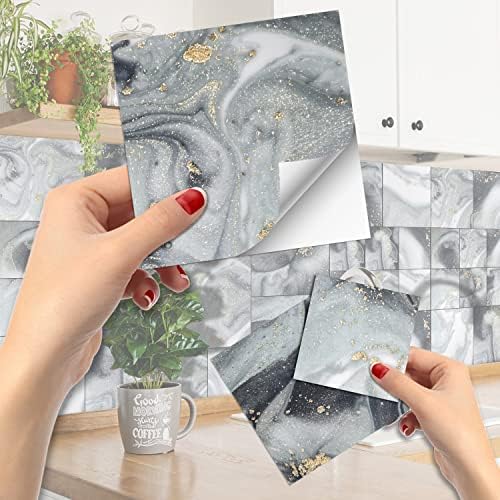 24 Stück Fliesenaufkleber 15x15cm - Selbstklebende Wanddekoration Für Küche & Bad