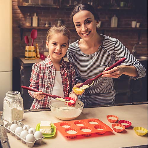 Spatula Silicone Spatula Set Spatulas Silicone Heat Resistant 600°F Rubber Spatula Seamless One Piece Non-Stick 5-Piece For Cooking Baking Mixing