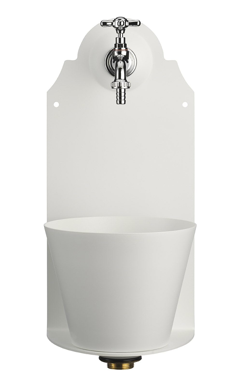 Belfer 42PR Fontana a Parete in Solido Metallo con Vaschetta Colore Bianco