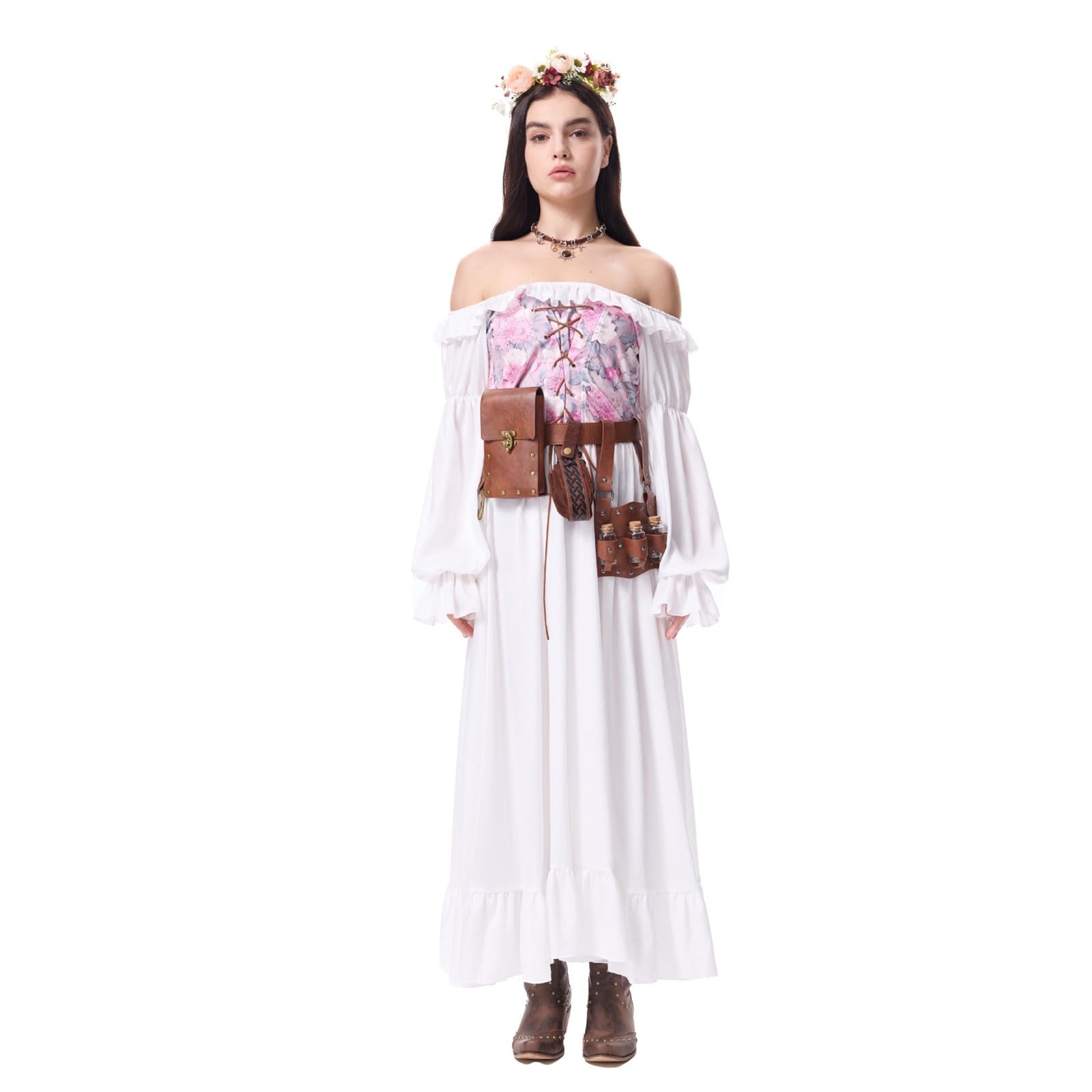 Pirat Kostüm Damen Piratenkostüm - Elegant Rock Partykleid Piraten Overall Sexy Tanzkleid Kurz Strampler Retro Faschingskostüm Mittelalter Erwachsenenkostüm Festkleid Mottoparty Cosplay