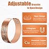 Jeracol Copper Magnetic Bracelets for Men Women,100% Solid Copper Magnetic Cuff Bangle with Powerful Magnets(Each 3500 Gauss), Brazaletes with Jewelry Gift Box #2