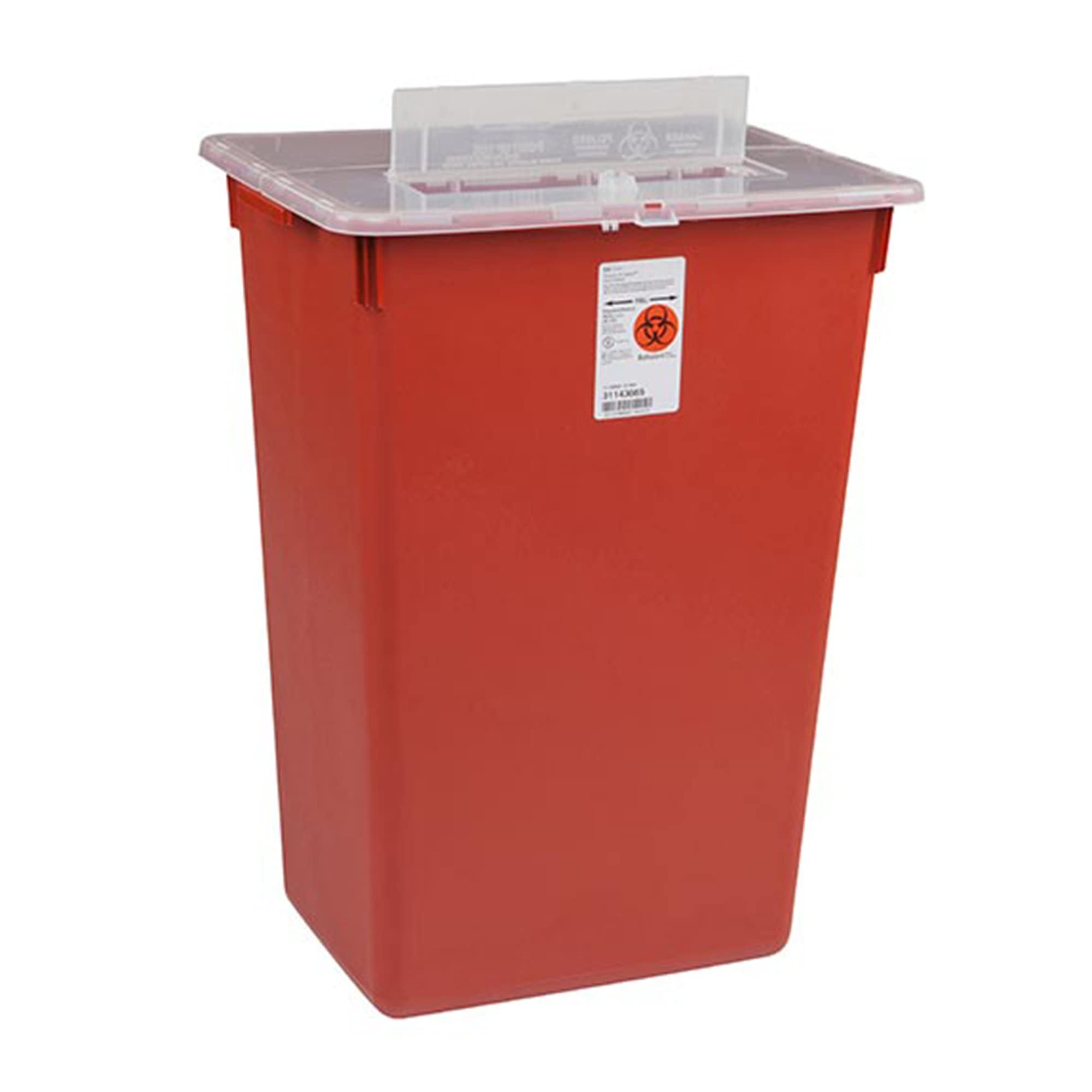 Covidien Multi-Purpose Sharps 10 Gallon Red Base Vertical Entry Lid, Qty: 1